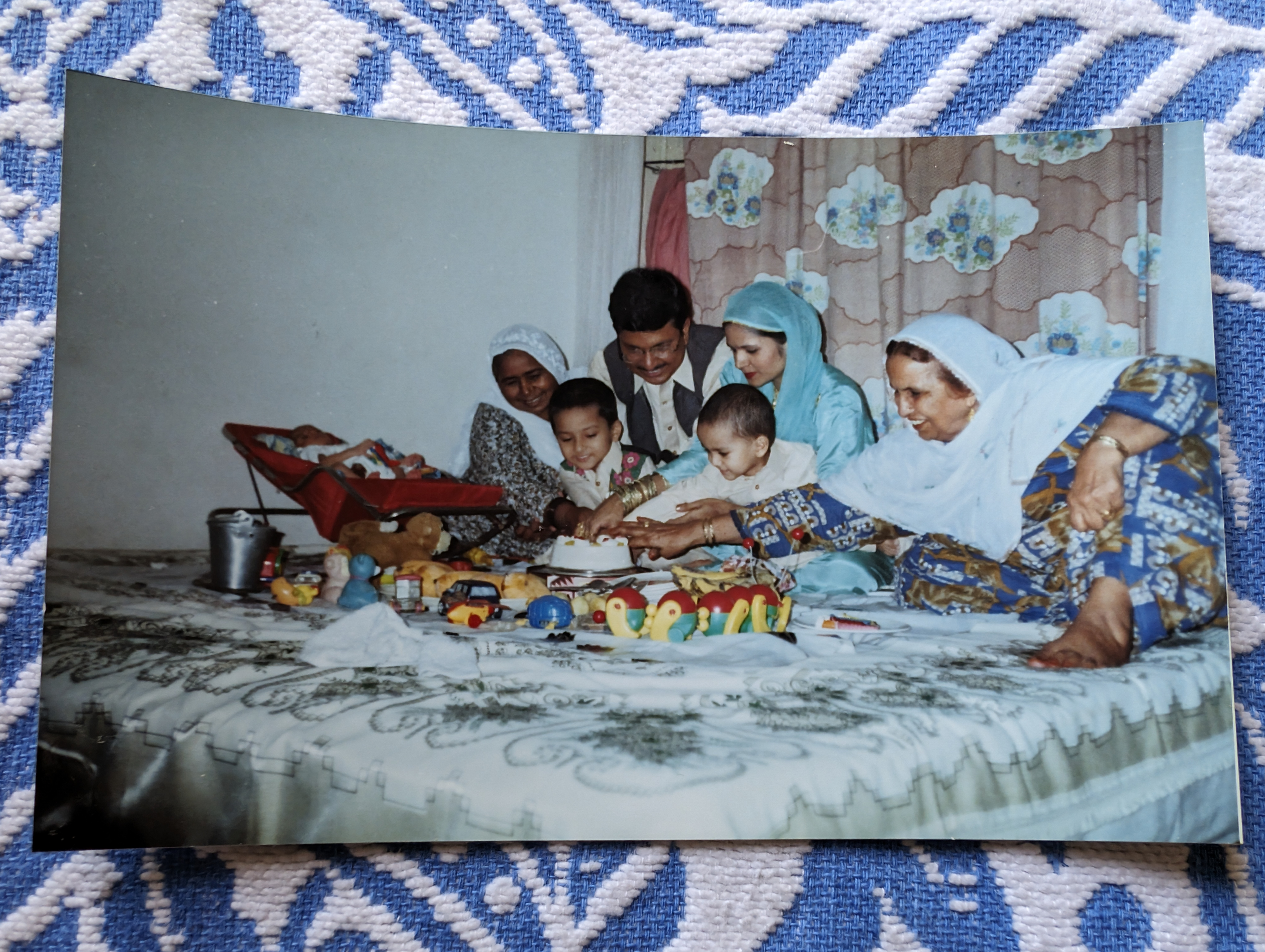 My fifth birthday party with my maternal and paternal grandmothers.