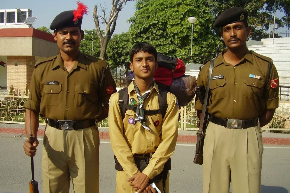 A friendly encounter with the Indian Border Security Forces after entering India from Wahga-Attari border.